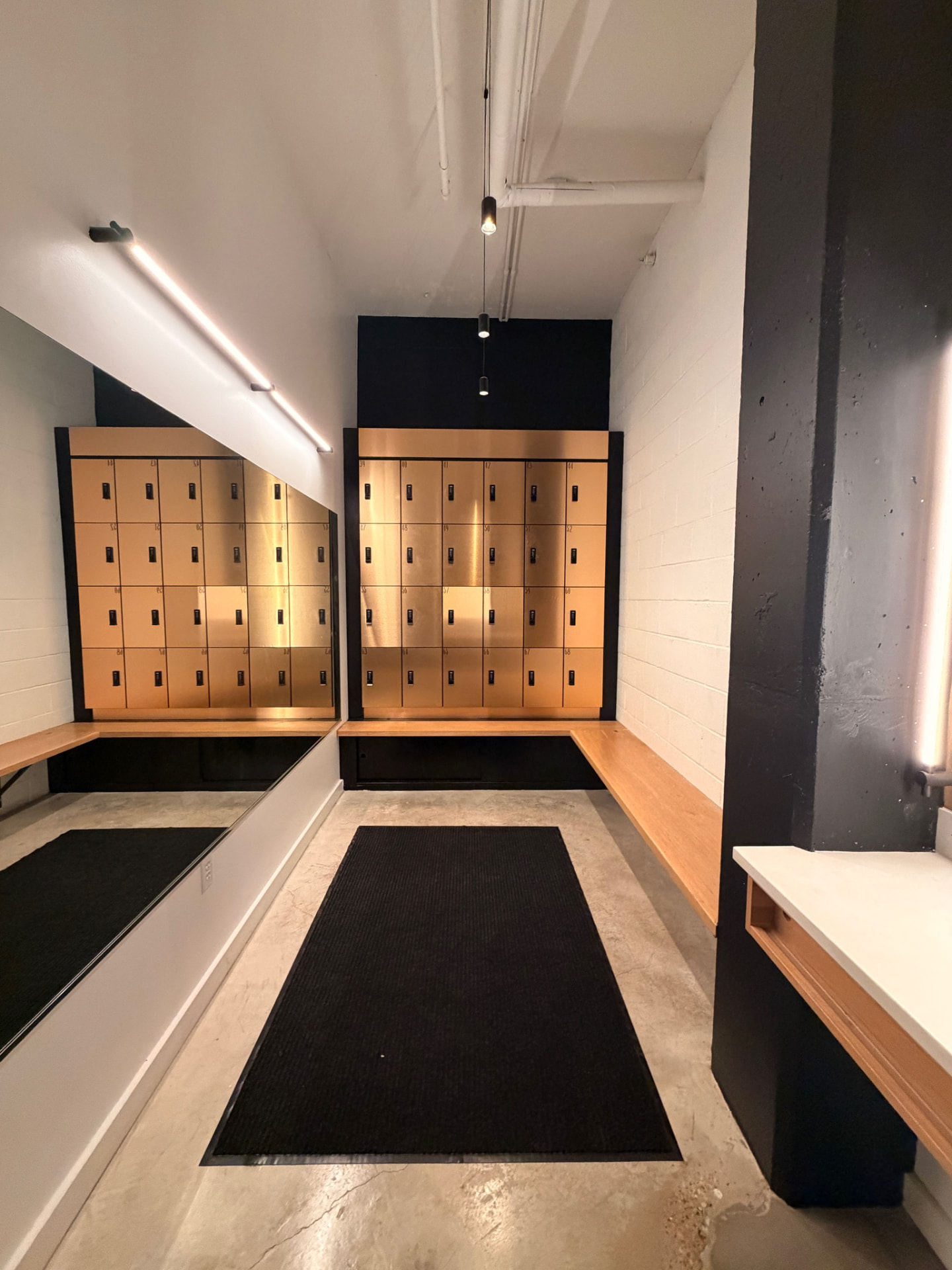 Locker cubbies at Rival Studios where riders stow their bags and belongings during class